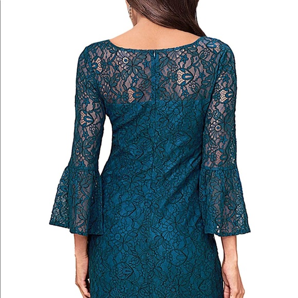 3 Quarter Flounce Sleeves Midi Dress Cocktail NWT - Picture 3 of 5